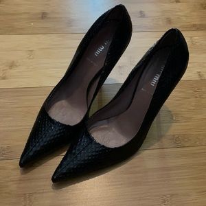 Miu Miu black pointy toe heels